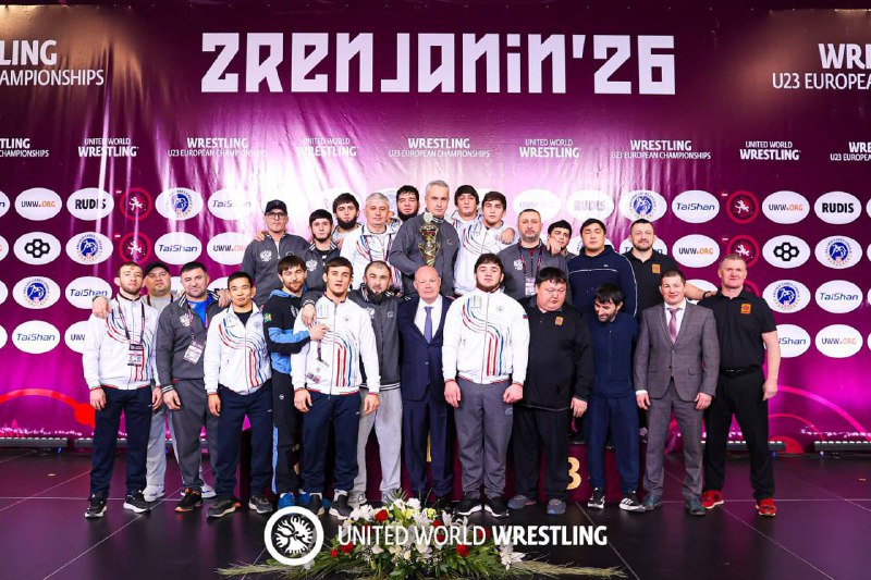 ▪️ На Первенстве Европы по вольной борьбе среди спортсменов до 23 лет (U‑23), которое прошло в Сербии, сборная России заняла первое место в общекомандн фото