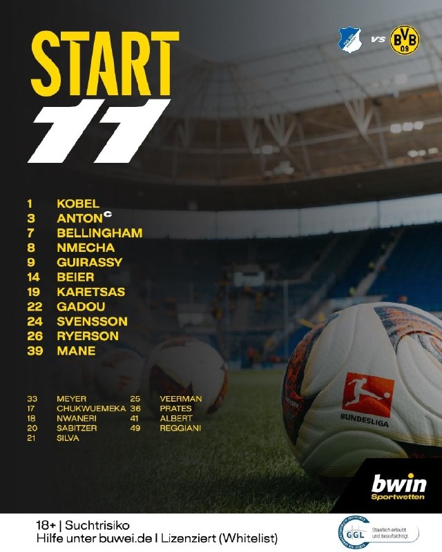 ورزش سه: 🟡 ترکیب دورتموند مقابل هوفنهایم ⏰ ساعت ۱۷:۰۰ ⚽️ @varze | ورزش سه