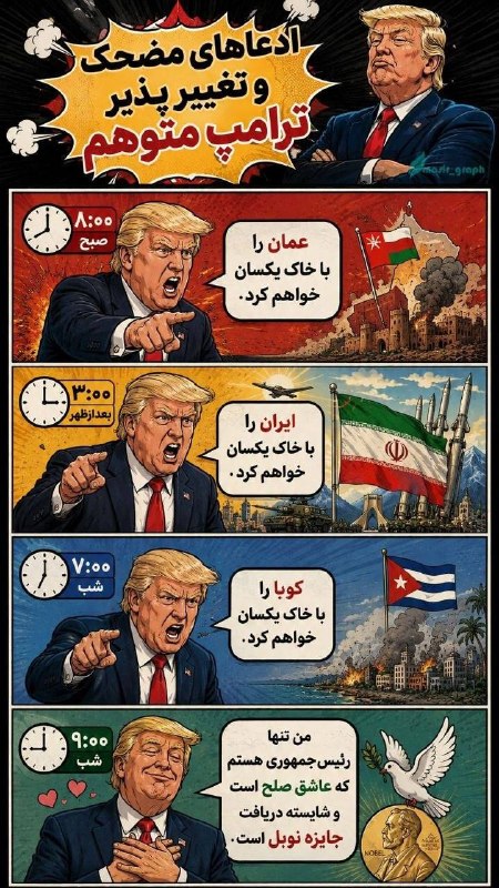 جهانبین نیوز: 🔻| ادعاهای مضحک و تغییر پذیر ترامپ متوهم!#شکست_آمریکا#EpicFail@jahanbinnews1