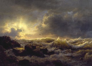 Andreas Achenbach1815 - 1910German landscape and seascape painter in the Romantic style. He is considered to be one of the founders of the Düsseldorf School.His brother, Oswald, was also a well known landscape painter. Together, based on their initials, th