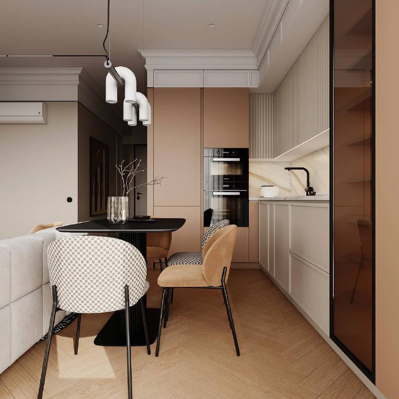 Стильная гостиная в бежевых тонах Площадь - 20 м2. палитра Дизайн интерьера - изображение 4 - стильная, гостиная, бежевых