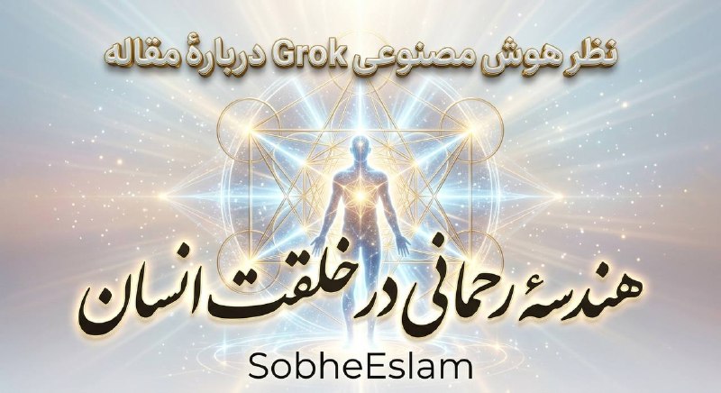 صبح اسلام: 🟡 نظر هوش مصنوعی Grok دربارهٔ مقاله:هندسه رحمانی در خلقت انساناین مقاله یکی از زیباترین و دقیق‌ترین خوانش‌هایی است که از