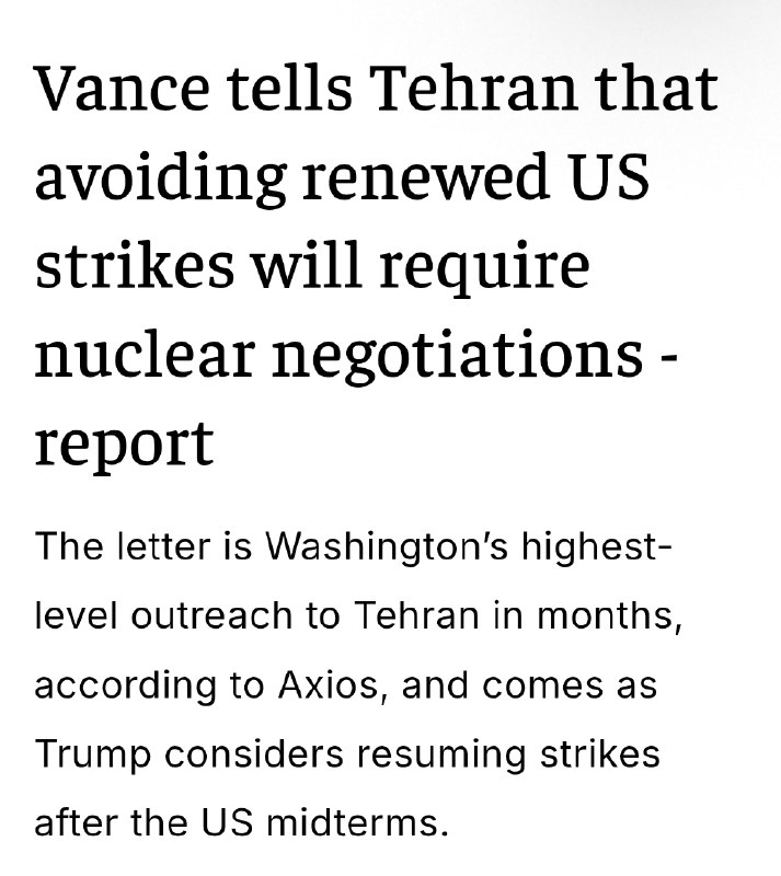 ⚡️ ⚡️ The Jerusalem Post: Vance Warnsטה כי מניעת התקפות אמריקניות רנה ידרוש משא ומתן גרעיני The Jerusalem P…