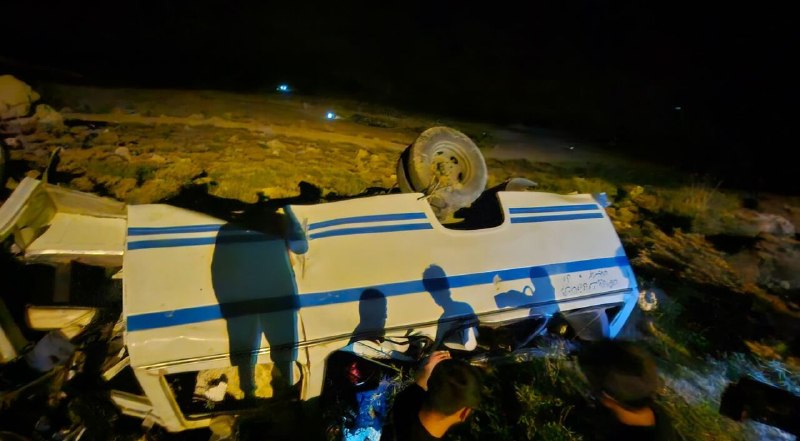 🔸 התהפכות המיניבוס בטארגבה הותירה 2 רגל ו-17 פצועים