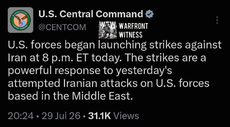️🇺🇸🇮🇷 US CENTCOM: