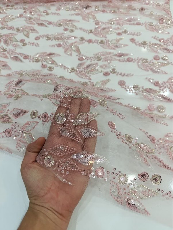 پارچه سرای علیشاهی: 👗 تورکره یی پولک دوزی و ملیله دوزی پنلی 😍⚡️نرم و لطیف و لخت،مناسب انواع دوخت های مجلسی و ترکیبی و مزونی....🌹عرض 1/40متر