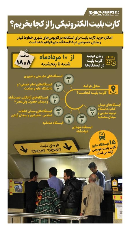 همشهری لرستان: 📊از ۱۵ ایستگاه مترو می‌توان کارت بلیت اتوبوس خرید@hamshahri_info