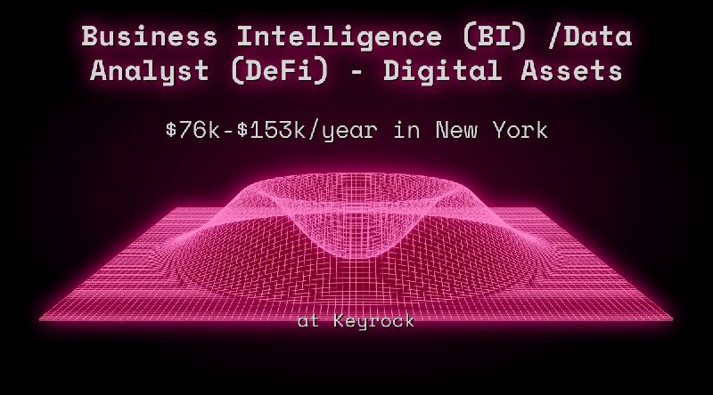 Web3 Business Intelligence (BI) /Data Analyst (DeFi) - Digital Assets $76k - $153k in New York at Keyrock