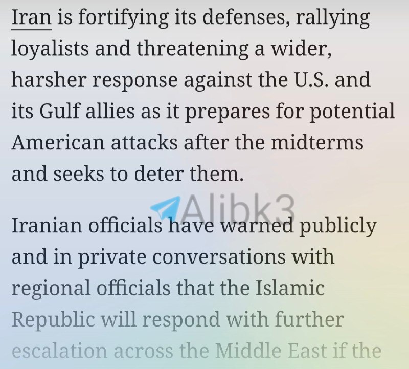 Sources in the Wall Street Journal: Iran has warned that its forces may carry out ground invasions of neighboring countries if the American war against it is renewed. Iran's government has told mediators that it will target American military personnel more aggressively, including attempting to sink American warships in the Middle East and kill their crews.