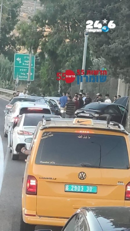 עומס תנועה בכביש 60 בעקבות תאונת דרכים בין רחלים לעלי אל-סאוויה