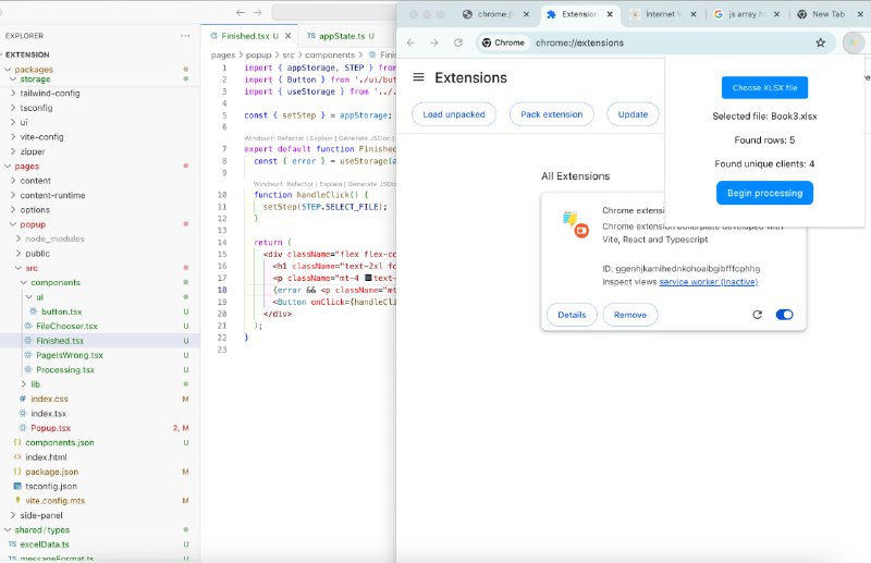Разработал первую версию дополнения для предпринимателей из АзербайджанаДруг предложил помочь его знакомому автоматизировать взаимодействие с гос. сервисом, чтобы не вводить данные вручную. Придумав базовую концепцию, начал разрабатывать дополнение, задача которого проста: переместить данные из Excel-файла в систему. Сейчас мы на этапе тестирования, которое закончит первый этап сотрудничестваВторой этап интереснее: в случае успешных продаж договорились, что я буду заниматься технической частью и потенциально получать процент от выручки. Но пока что следующие 2-3 недели этап тестирования гипотезыЭто моё первое дополнение для браузеров, но уже понял их возможности, концепции и ограничения