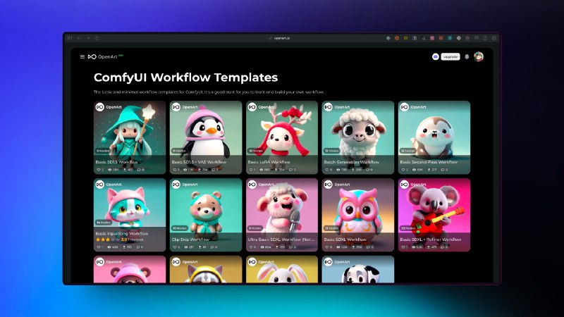 Openart 整的这个 Comfyui 基础流程合集不错啊，这个合集里面基本只有各个模块最基本的实现，而且尽量使用原始节点