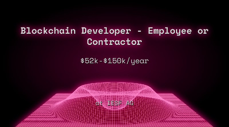 Web3 Blockchain Developer - Employee or Contractor $52k - $150k Remote at IESF AG
