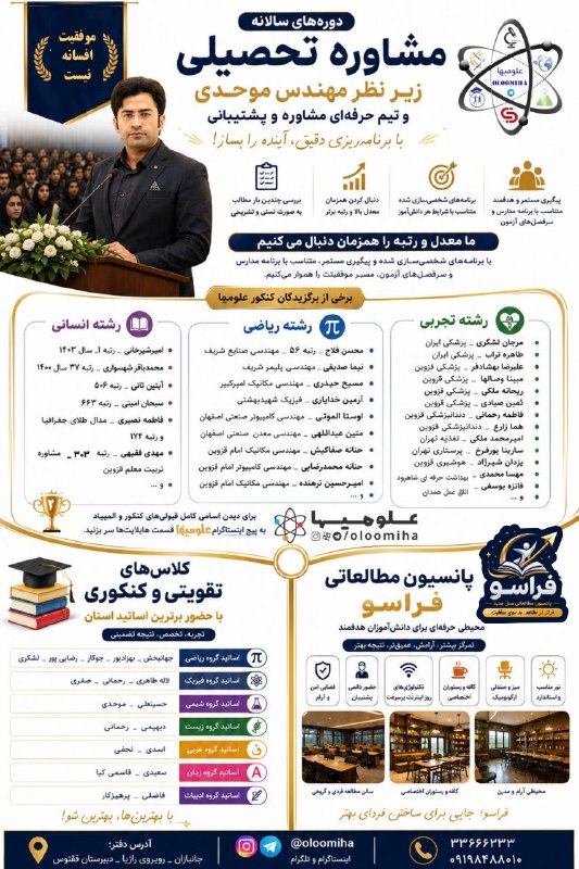 oloomiha: هر آنچه برای موققیت در کنکور نیاز دارید را در #علومیها بیابید.
