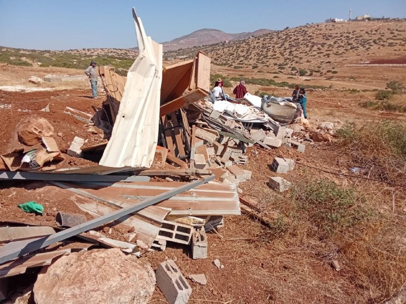 الاحتلال يهدم منشأة زراعية في يرزا شرق طوباس