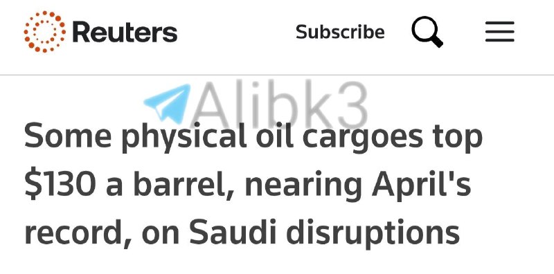 Prices for some spot oil shipments in Europe rose to more than $130 a barrel as buyers looked for alternatives to supplies coming from the Middle East amid growing supply disruptions.