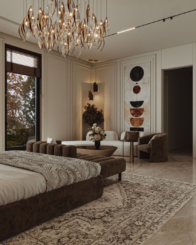 Neo-Classical Master Bedroom From the polished marble floors, to the golden accents, to the soft richness of velvet textiles every detail whispers ... - изображение 3 - studio, neo, classical