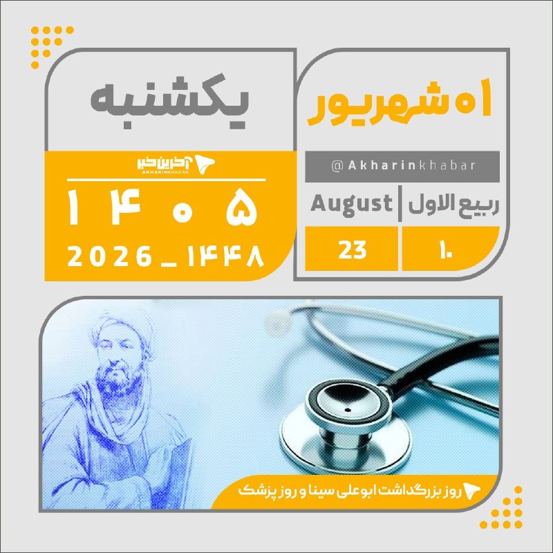 آخرین خبر مازندران: ♦️تقویم امروز یکشنبه ۱ شهریور ۱۴۰۵🔻در سایت ، تلگرام ، روبیکا ، بله ، ایتا ، سروش ، اینستاگرام آخرین خبر مازندران همراه م