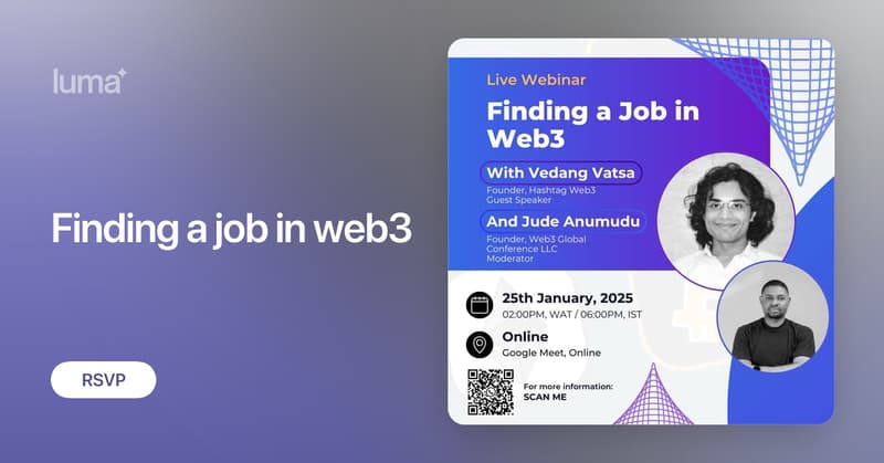 Finding a job in web3 · Luma