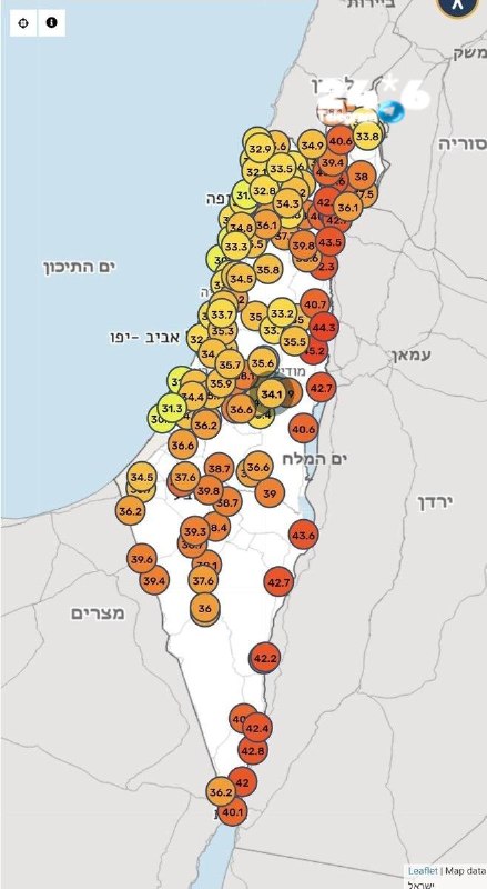 🇮🇱 יום חם עבר עלינו, כאשר שיא החום נמדד בגלגל שבבקעה שהיה 45.2 מעלות. בירושלים נמדדו כ-35 מעלות, בטבריה 4…