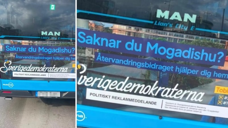 Stockholmian: شرکت اتوبوسرانی منطقه غرب سوئد تبلیغات حزب دموکراتهای سوئد را حذف کرد؛ راننده های سومالیایی مریض شدند!استکهلمیان - یکی