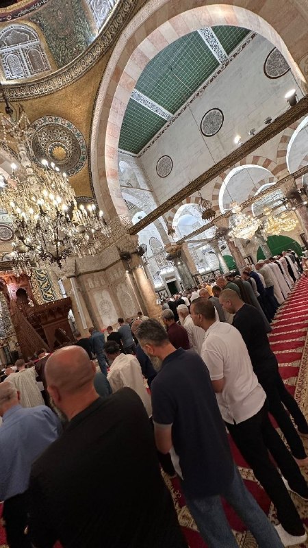 مرکز اطلاع‌رسانی فلسطین: 🔴تصاویری از اقامه نماز صبح امروز در مصلای قِبَلی در مسجد مبارک الاقصیاولین رسانه فارسی‌زبان #کشور_فلسطین🇵🇸@PalestineNews