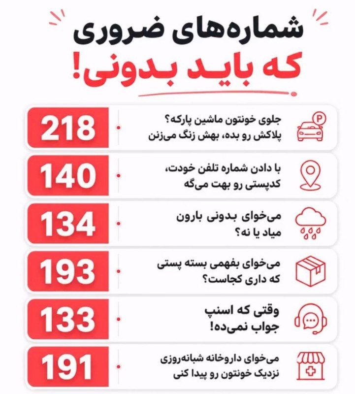 صدای تهران | خبر فوری 🔖: 🔴 کدهای ضروری که لازمه هرکسی داشته باشه ...@seday_teh ⚡️