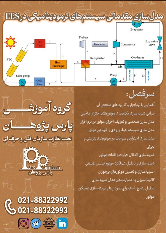 مهندسی شیمی پارس پژوهان: 🔥فقط دو نفر تا قطعی شدن🔥(تخفیف ویژه تا قطعی شدن دوره)📣فراخوان ثبت نام 📣دوره مقدماتی مدل سازی سیستم های ترمودینامکی در EE