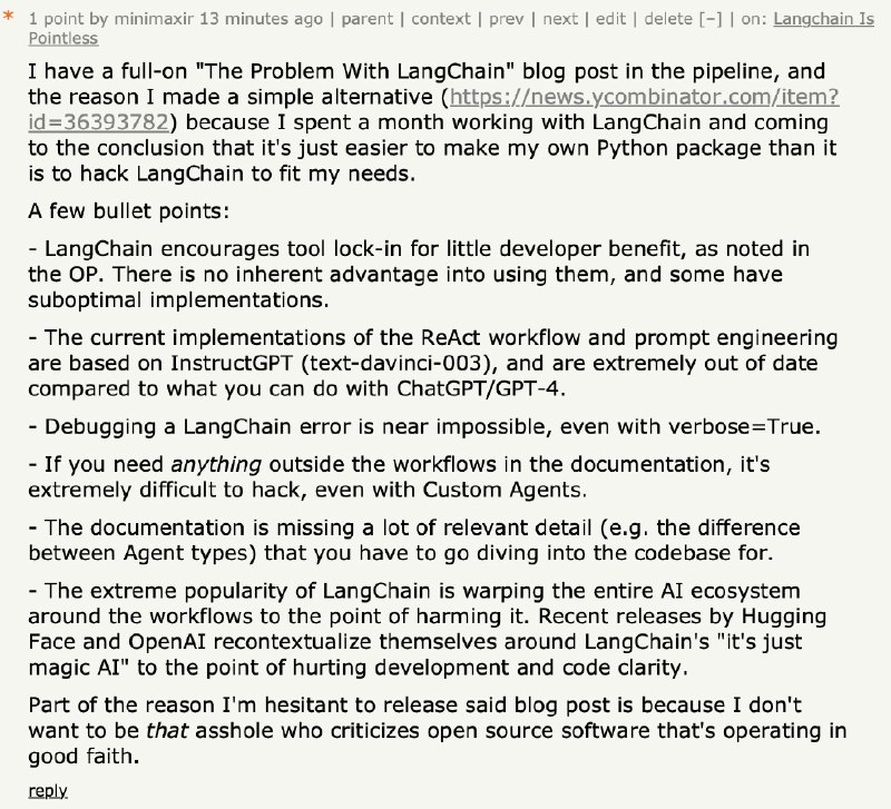 RT Max WoolfThe Problem With LangChain