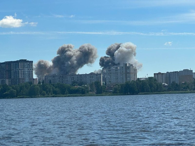 Close-up from Voronezh after a Ukrainian missile strike on the VZPP-S semiconductor plant.