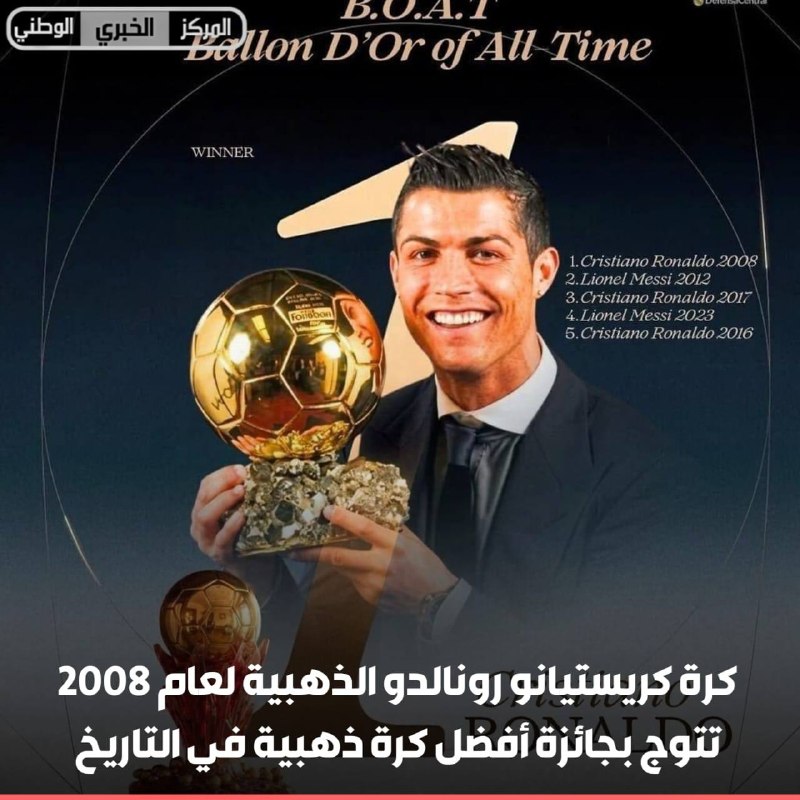 كرة كريستيانو رونالدو الذهبية لعام 2008 تتوج بجائزة أفضل كرة ذهبية في التاريخ