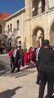 הנשיא עאון והאישה הלבנונית הראשונה משתתפים במיסה החגיגית לכבוד הקדושה של הפטריארך אליאס הוייק