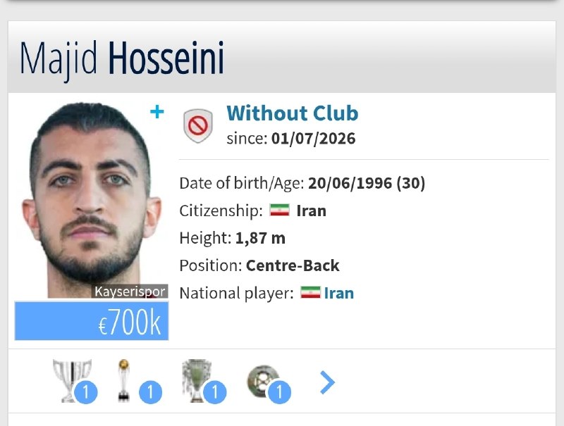 نقل و انتقالات فوتبال: 🌐 #لژیونرها 🇮🇷🚨🇹🇷🇮🇷 سید مجید حسینی پس از چند فصل حضور در کایسری اسپور، با توافق دوطرفه قرارداد خود را با این باشگاه فسخ