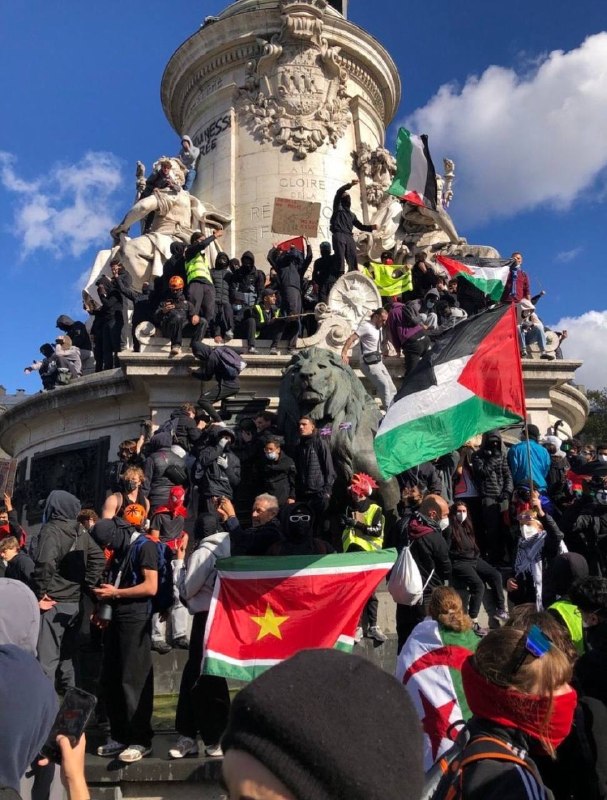 The international coalition of protesters in Paris.