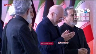יו"ר הפרלמנט האיראני דמע בטקס פרידה מחמינאי
