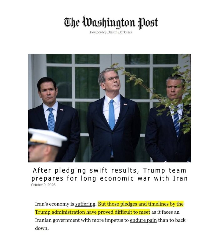 The Washington Post also mocked Bessant: After the promise of quick results; Trump is preparing for a long economic war with Iran The Washington Post wrote: