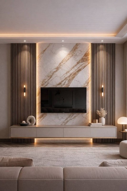 Современные ТВ-зоны Вдохновляйтесь и создавайте уютную атмосферу у себя дома. Если возникли сложности с просмотром фото, то продублировали их З Д Е... - изображение 7 - telegram, view, современные