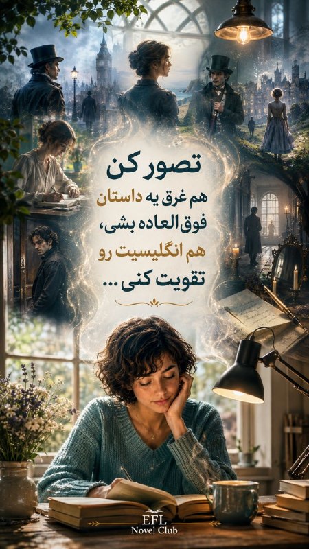 کاف: هر رمان، یک سفر است.هر صفحه، چندین واژه و یک پنجره تازه به دنیای انگلیسیزبان.🎇اگر دوست دارید انگلیسی را نه مثل یک درس،