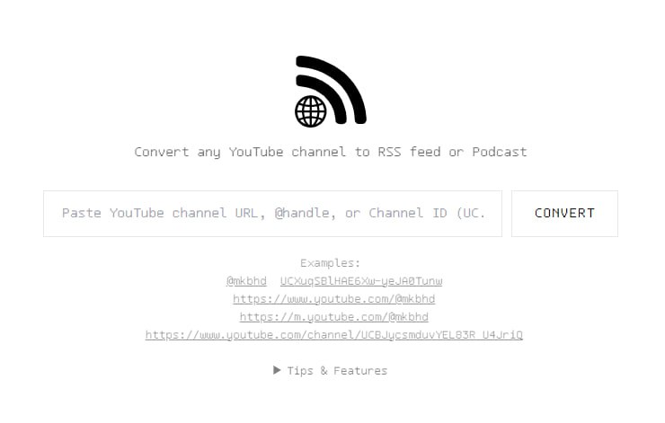 🆔  网站名称：RSS_YES⭐  网站功能：RSS聚合📁  网站简介：一个专业的RSS聚合平台，主要功能是将YouTube频道转换为RSS源或播客