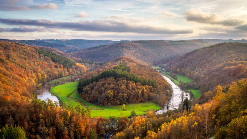 The giant's resting placeTombeau du Géant (Giant's Tomb) in autumn, Bouillon, Belgium (© David Briard/Getty)