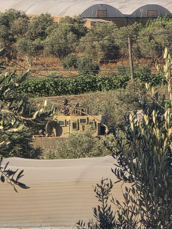 רכב משוריין של צה"ל פשט על אדמות הכפר עראבונה מצפון-מזרח לג'נין
