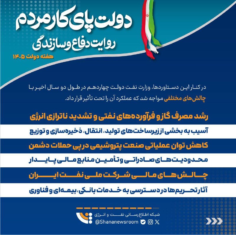 شانا: وزارت نفت در دولت چهاردهم؛ روایتی از تولید، توسعه و عبور از بحران- ١ @Shananewsroomوزارت نفت در دولت چهاردهم؛ روایتی از
