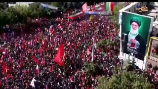 המוני מיליונים משתתפים בטקס הלווייתו של האימאם שנהרג בעיר משהד, ירושלים, ליד מסגד רזאווי בירושלים.