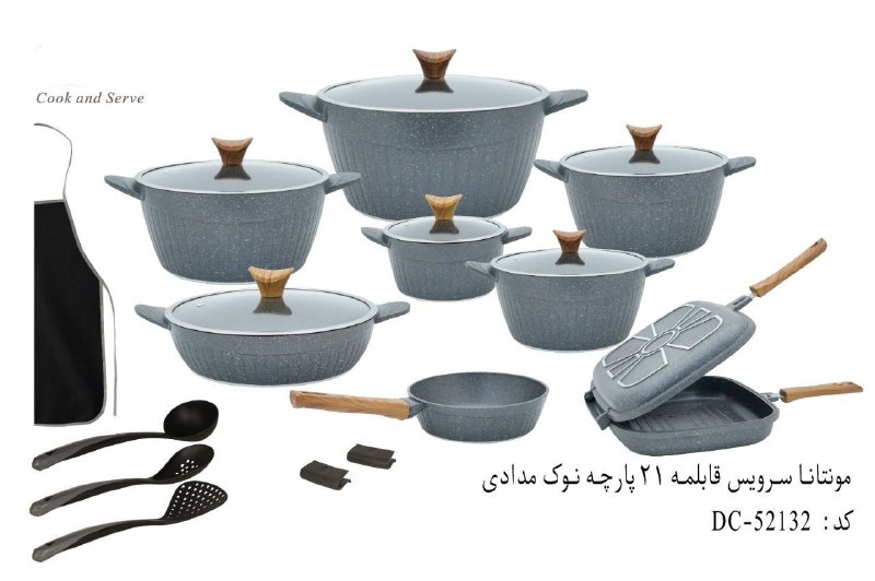 فروشگاه فدک (آقائی): ✅ مونتانا سرویس قابلمه ۲۱ پارچه نوک مدادی📎شامل : قابلمه در ۵ سایز ( ۳۲-۲۸-۲۴-۲۰-۱۶ ) ، تابه دودسته درب دار سایز ۲۸ ، تاب