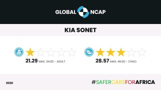 Кia Sonet заработал одну звезду в краш-тестахБазовый Kia Sonet для африканского 