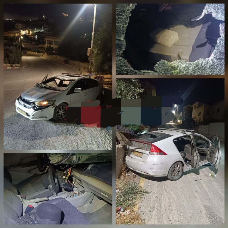 רכב עם 9 מתנחלים אותר מרוסק בכפר מכמאס; הנוסעים אינם בו