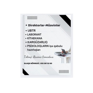 Direktor,Direktor müavinləri, UBTR,Laborant,Kitabxana, Psixoloq,Katibe bu ixtisasalara aid qrup.