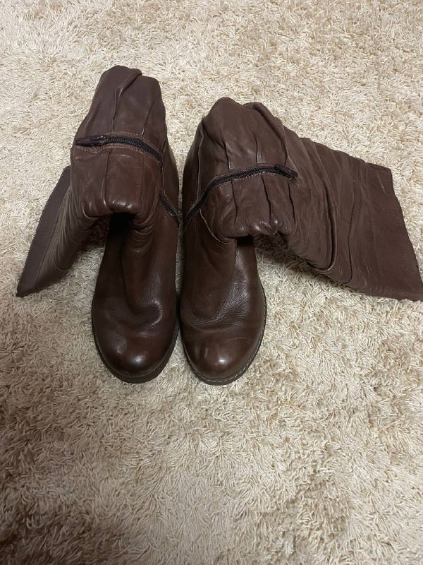 Кожаные зимние сапоги