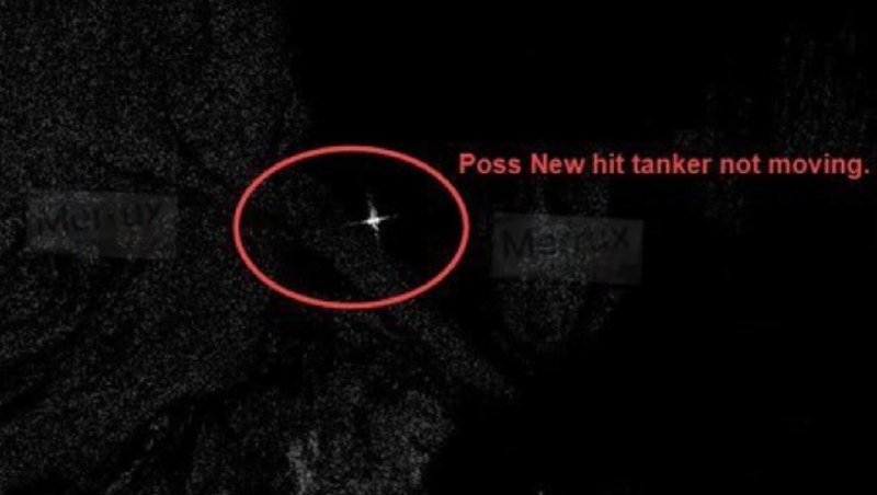 Arab media: Satellite images show a ship in the Strait of Hormuz on fire after being targeted by the IRGC navy.