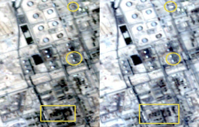 Satellite images show a massive fire at Saudi oil facilities